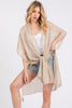 COLORED STITCH TRIM AND TASSEL KIMONO