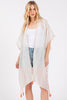 COLORED STITCH TRIM AND TASSEL KIMONO