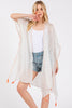 COLORED STITCH TRIM AND TASSEL KIMONO