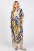 BOHO PRINT OPEN FRONT LONG KIMONO