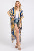 BOHO PRINT OPEN FRONT LONG KIMONO