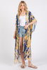 BOHO PRINT OPEN FRONT LONG KIMONO