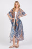 BOHO PRINT OPEN FRONT LONG KIMONO