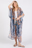 BOHO PRINT OPEN FRONT LONG KIMONO