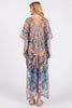 BOHO PRINT OPEN FRONT LONG KIMONO