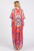 BOHO PRINT OPEN FRONT LONG KIMONO