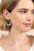 MYE1198 - OPEN ROUND GLITTER FACETED DANGLE HOOK EARRINGS