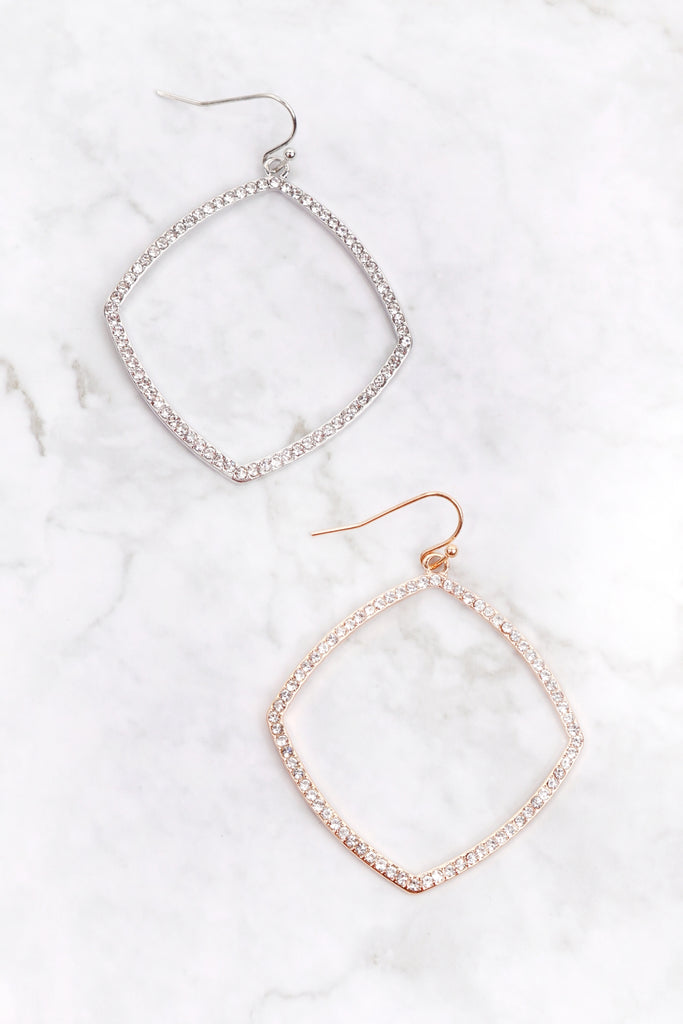 MYE1290 - ZIRCONIA POLYGON DROP EARRINGS