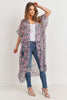 LONG OPEN FRONT PRINTED FLAMINGO KIMONO