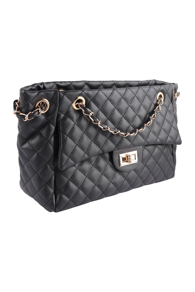 WOMENS FASHION LEATHER DIAMOND PATTERN QUILTED HANDBAG