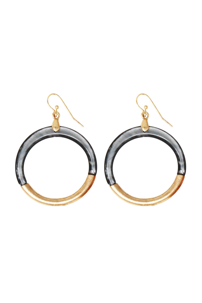 CAST RESIN COMBO HOOP DANGLE EARRING