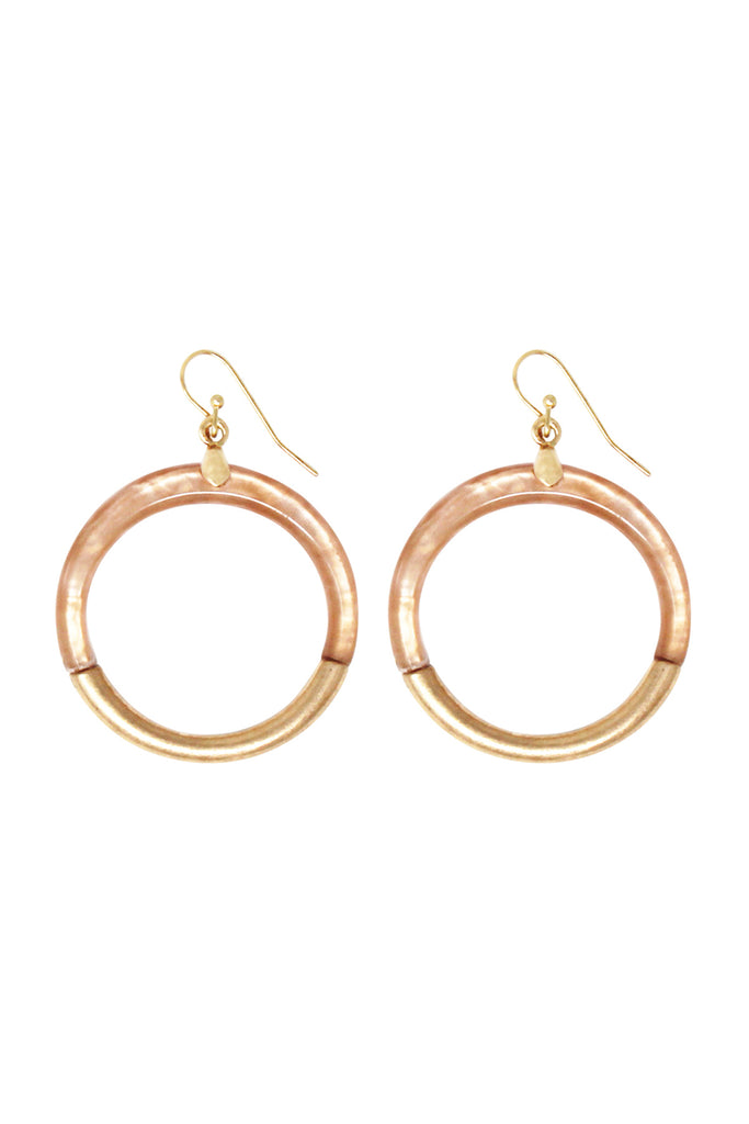 CAST RESIN COMBO HOOP DANGLE EARRING