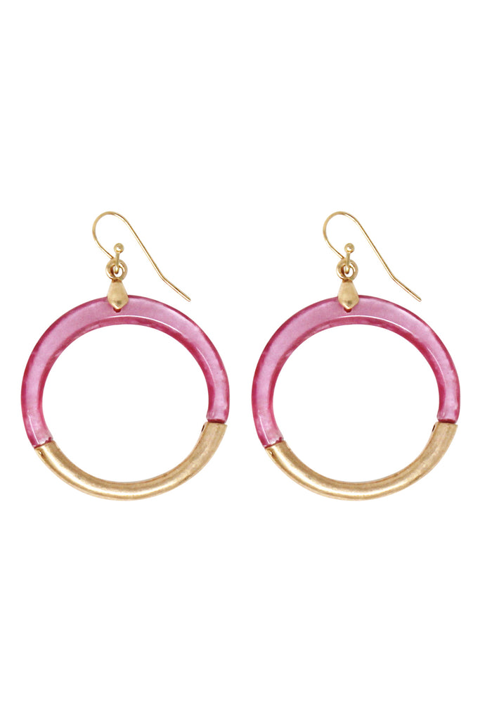 CAST RESIN COMBO HOOP DANGLE EARRING