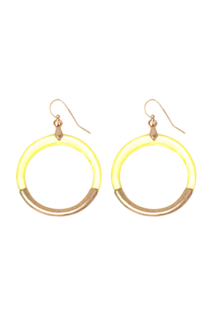 CAST RESIN COMBO HOOP DANGLE EARRING