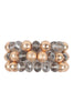 3 LINES STACKABLE TEXTURED CCB AND RONDELLE BEADS BRACELET