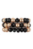 3 LINES STACKABLE TEXTURED CCB AND RONDELLE BEADS BRACELET