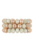 3 LINES STACKABLE TEXTURED CCB AND RONDELLE BEADS BRACELET