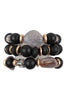 WOOD, STONE AND MIX BEADS BOHO BRACELET