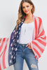 USA FLAG PRINT KIMONO WRAP SCARF