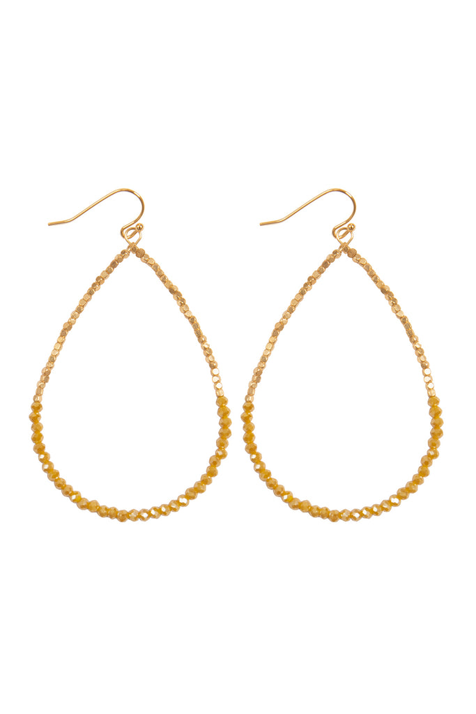 HALF CCB HALF RONDELLE BEADS CIRCLE FISH HOOK EARRINGS – Riah Fashion