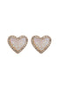 VALENTINE HEART DRUZY WITH RHINESTONE POST EARRINGS