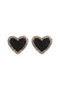 VALENTINE HEART DRUZY WITH RHINESTONE POST EARRINGS