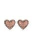 VALENTINE HEART DRUZY WITH RHINESTONE POST EARRINGS