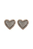 VALENTINE HEART DRUZY WITH RHINESTONE POST EARRINGS