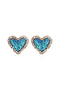 VALENTINE HEART DRUZY WITH RHINESTONE POST EARRINGS