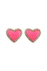 VALENTINE HEART DRUZY WITH RHINESTONE POST EARRINGS