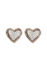 VALENTINE HEART DRUZY WITH RHINESTONE POST EARRINGS