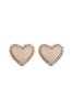 VALENTINE HEART DRUZY WITH RHINESTONE POST EARRINGS