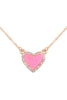 VALENTINE HEART DRUZY WITH RHINESTONE PENDANT NECKLACE AND EARRING SET