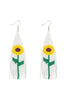 SUMMER SUNFLOWER SEED BEADS FRINGE FISH HOOK BOHO EARRINGS