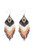 TRIBAL PATTERN SEED BEADS BOHO FISH HOOK EARRINGS