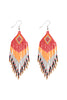 TRIBAL PATTERN SEED BEADS BOHO FISH HOOK EARRINGS