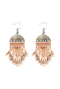 GEOMETRIC SEED BEADS FRINGE DANGLE HOOK EARRINGS