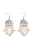 GEOMETRIC SEED BEADS FRINGE DANGLE HOOK EARRINGS