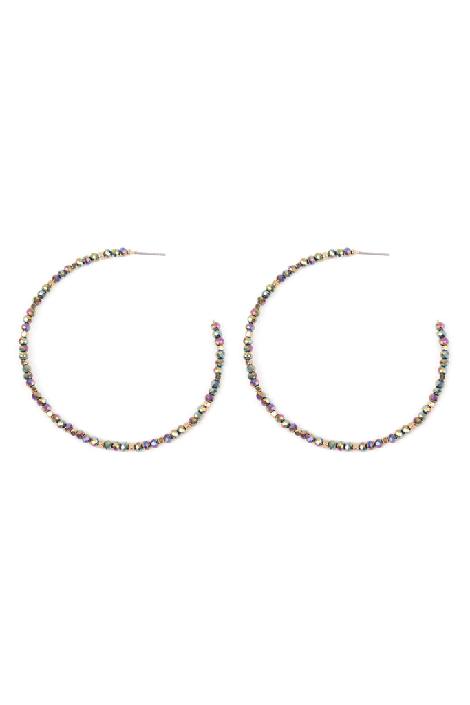 RONDELLE BEADS HOOP EARRINGS