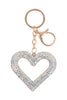 OPEN HEART SHAPE RHINESTONE KEYCHAIN