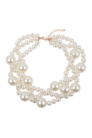 LAYERED PEARL BEADS NECKLACE