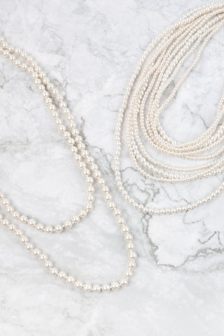 LAYERED PEARL BEADS NECKLACE