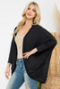 Solid Dolman Sleeve Open Cardigan with Side Pocket