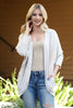 Solid Dolman Sleeve Open Cardigan with Side Pocket