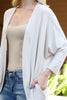 Solid Dolman Sleeve Open Cardigan with Side Pocket