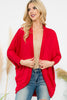 Solid Dolman Sleeve Open Cardigan with Side Pocket