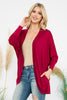 Solid Dolman Sleeve Open Cardigan with Side Pocket