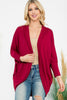 Solid Dolman Sleeve Open Cardigan with Side Pocket