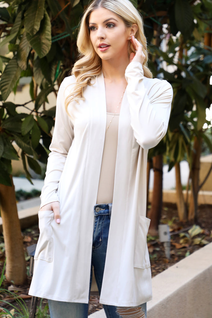 Long Sleeve Solid Cardigan