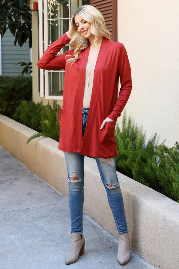 Long Sleeve Solid Cardigan